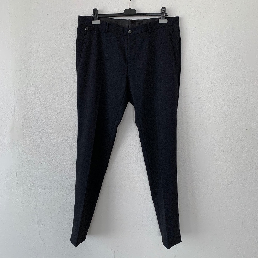 Zara Man navy blue tailored dress trousers